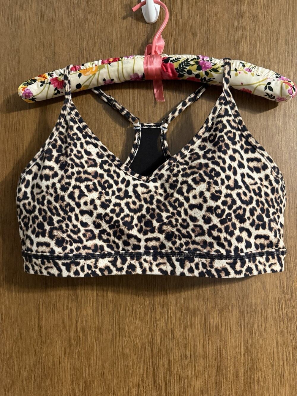 Zyia Active Leopard padded Brilliant Mesh Sports Bra XXL athletic sportswear